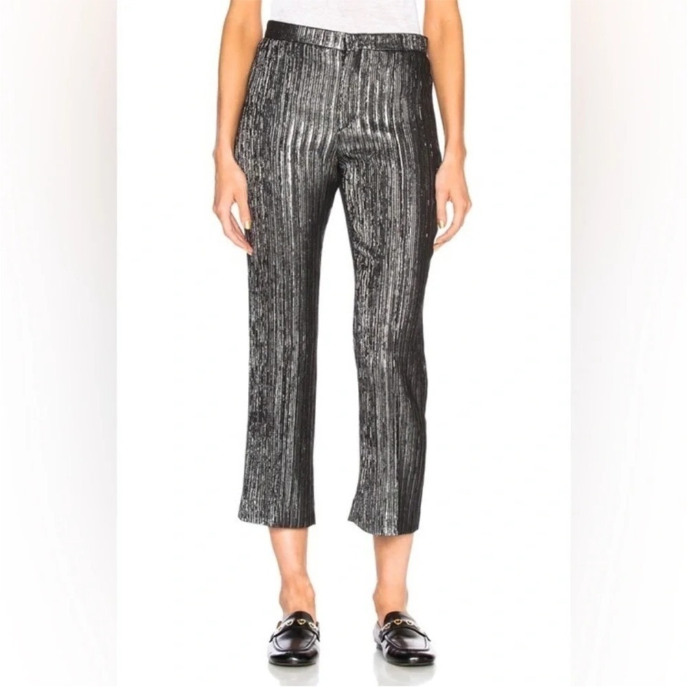 NWOT Isabel Marant Dansley Party Time Trousers Pants Metallic Silver Designer 12